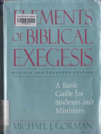 Image of Elements of Biblical Exegesis